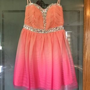 Pink Ombré Homecoming/Special Occasion Dress